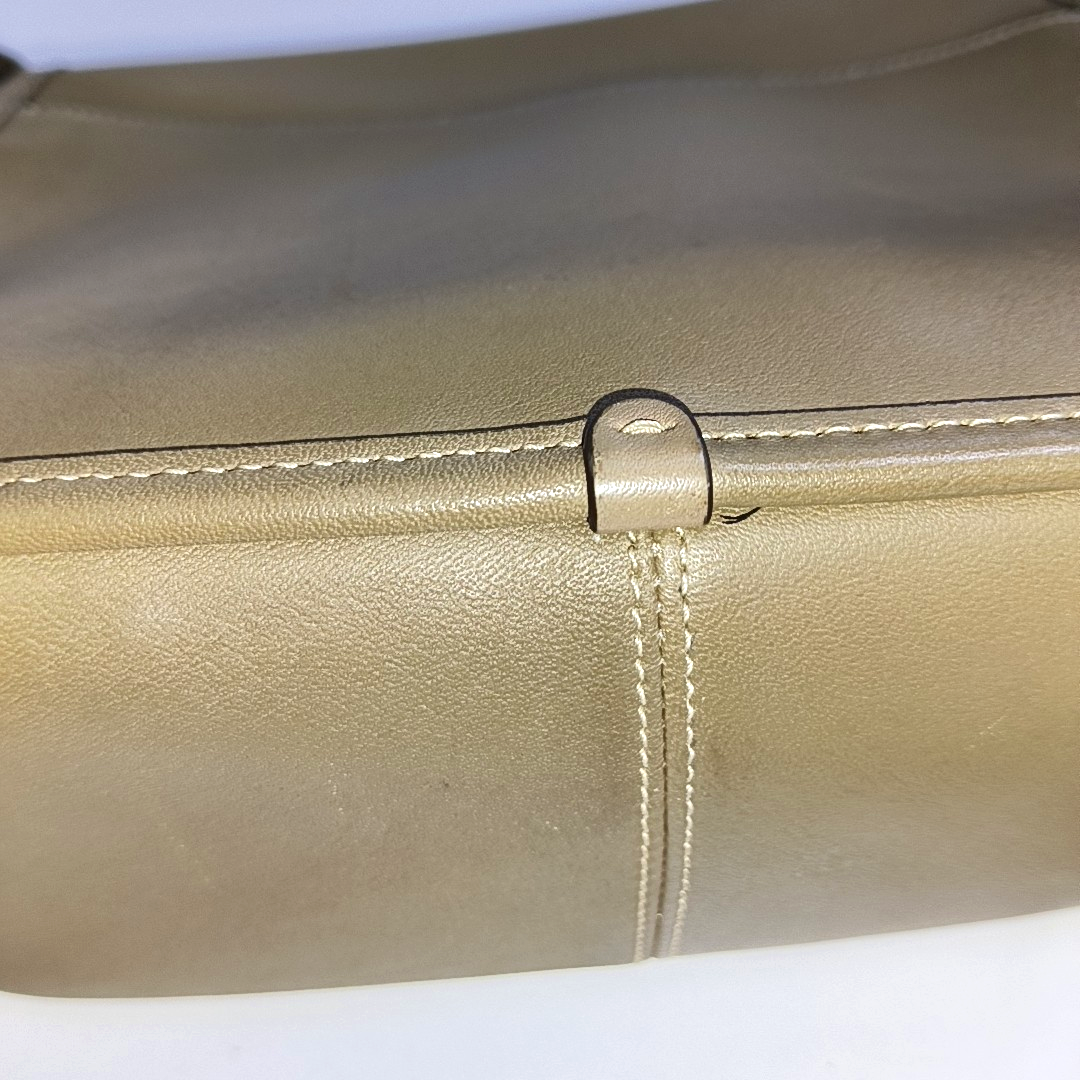 COACH RAMBLER Elephant Gray Calfskin Leather Crossbody Bag Golden hardware Removable shoulder strap-(SKU)-933856249
