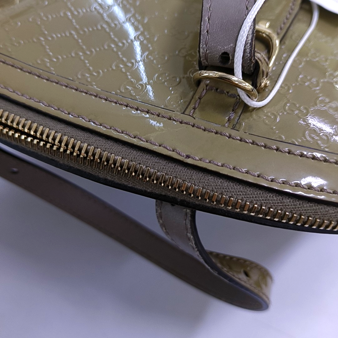 GUCCI Ligne Shima Mustard Yellow Patent Leather Single Shoulder Bag Crossbody Handbag Golden hardware Removable shoulder strap-(SKU)-13486443