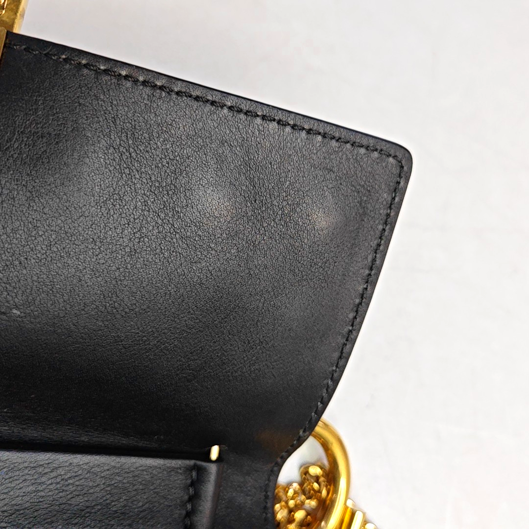 Chloé Drew Medium size Black Cowhide Studs Badge Crossbody, Single Shoulder Bag Golden hardware-(SKU)-959919601