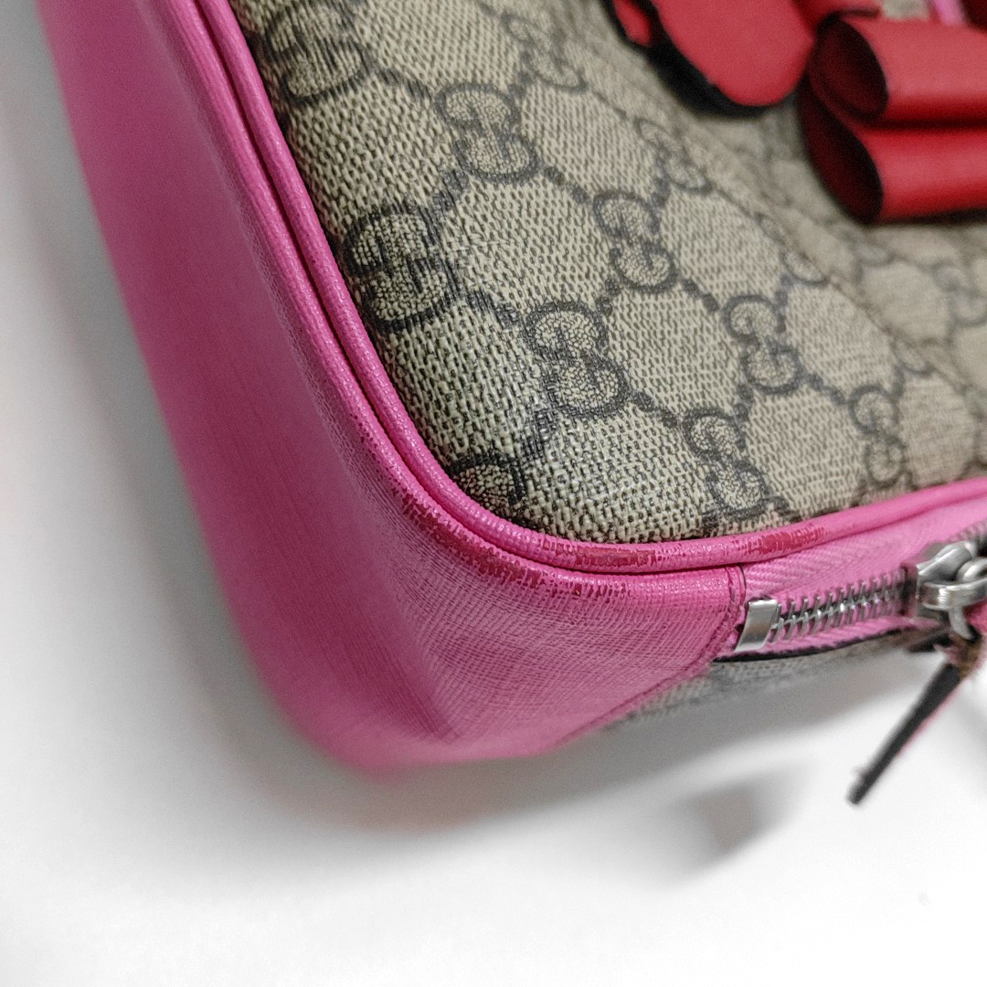 GUCCI Multicolor Coated Canvas Monogrammed Printed Single Shoulder Bag Crossbody Bag Silver Hardware-(SKU)-956794063