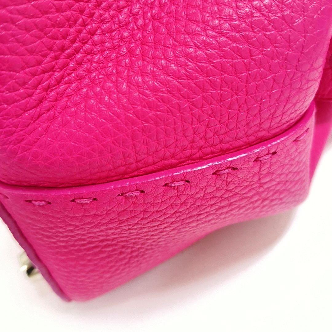 FENDI Tote bag Fuchsia cowhide handbag Silver Hardware-(SKU)-957044385