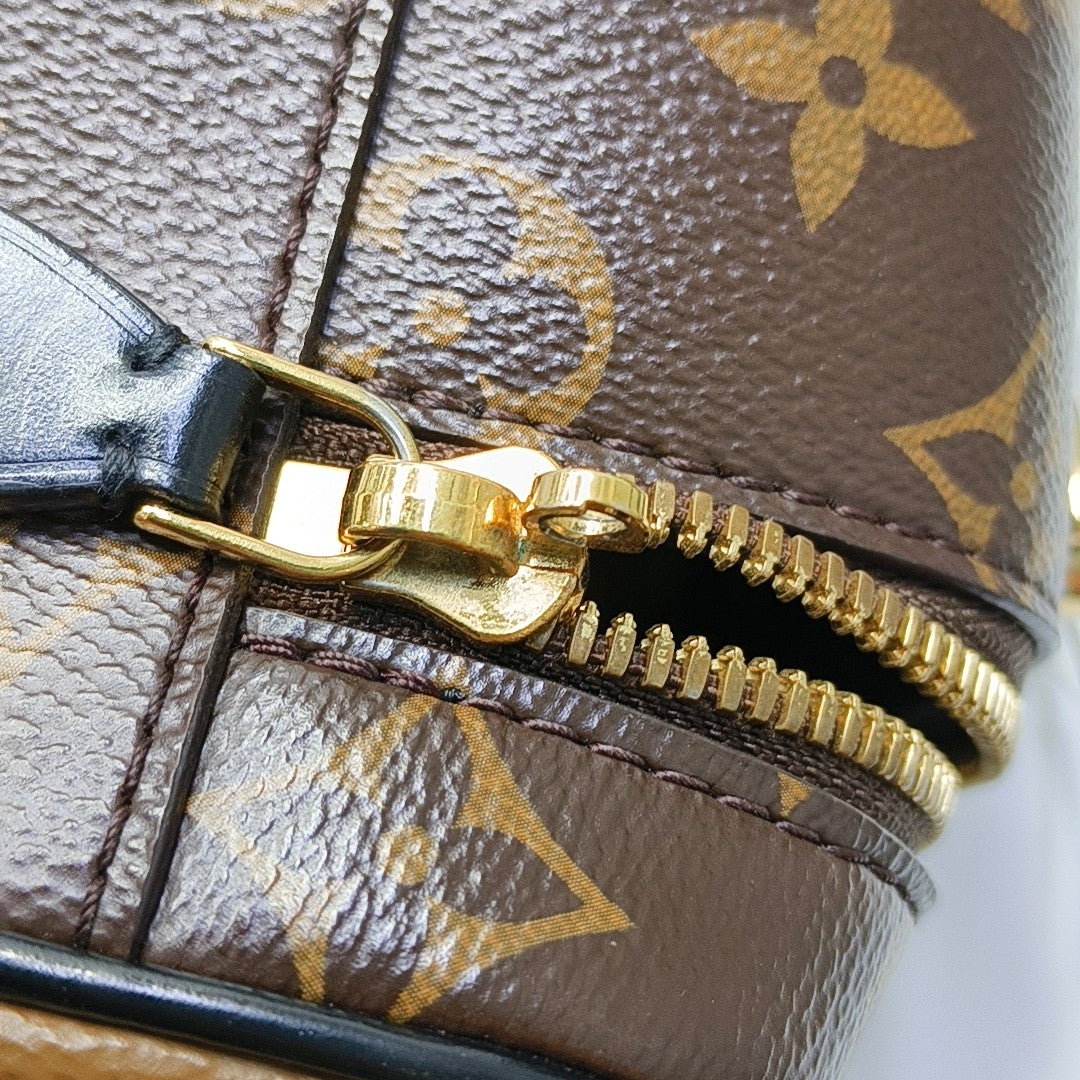 LOUIS VUITTON NICE Small Brown Coated Canvas Vintage Shoulder Bag Tote Bag Crossbody Bag Gold Hardware Removable Strap-(SKU)-969536656
