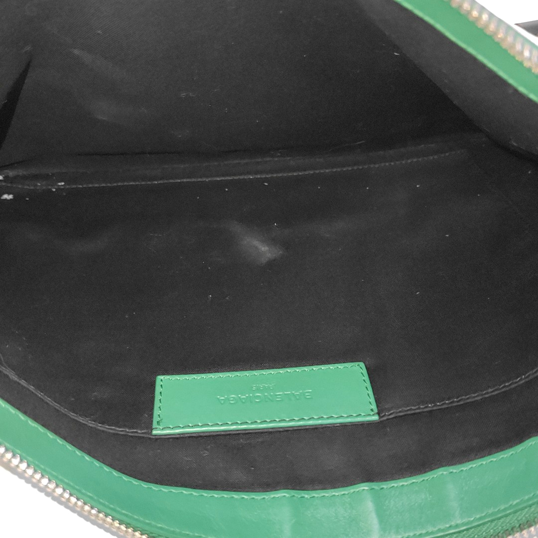 BALENCIAGA Clip Medium size Green Fabric Handbag-(SKU)-959304793