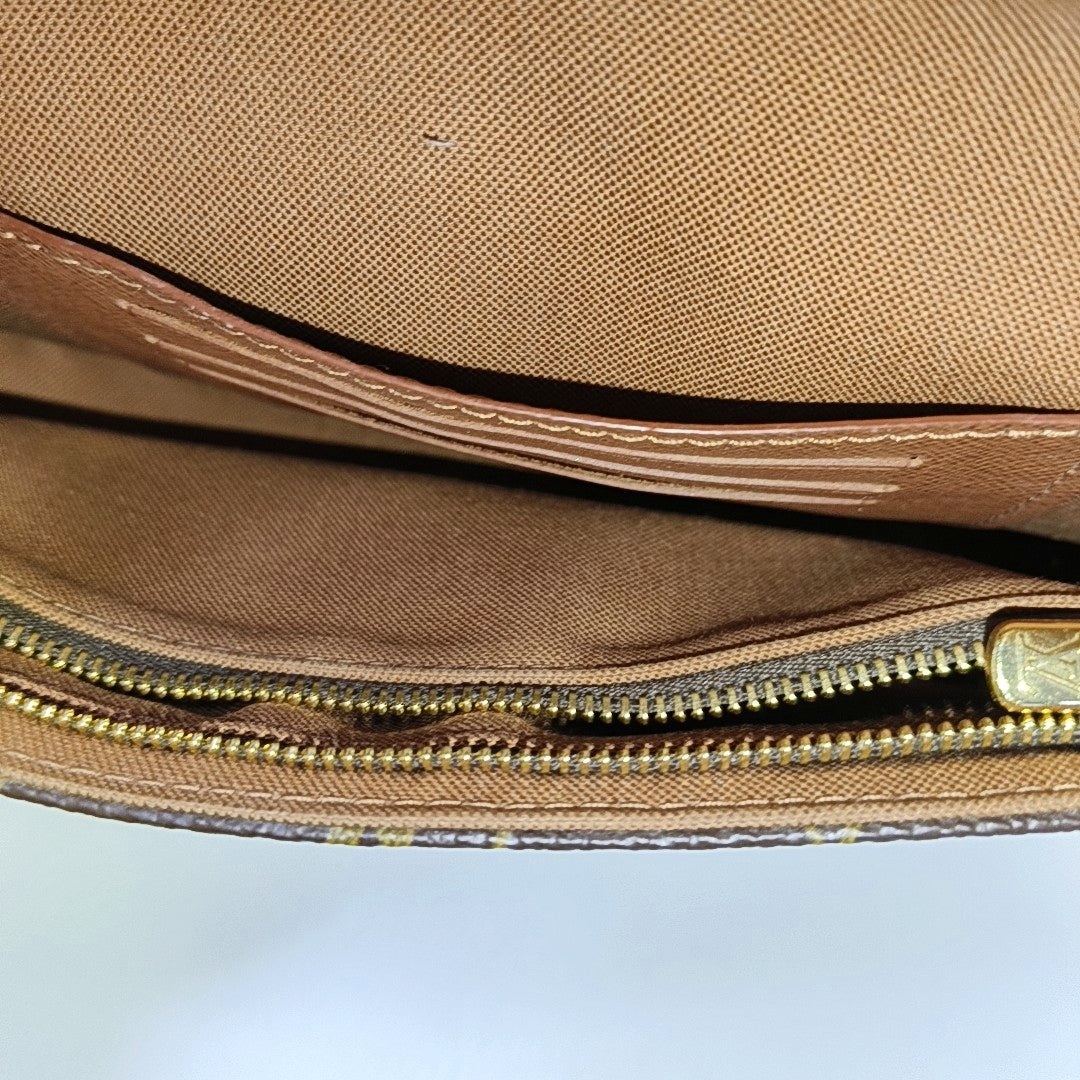 LOUIS VUITTON IVY Brown Coated Canvas Monogram Shoulder Bag Crossbody Bag Handbag 2 Detachable Straps Gold Hardware-(SKU)-969396104