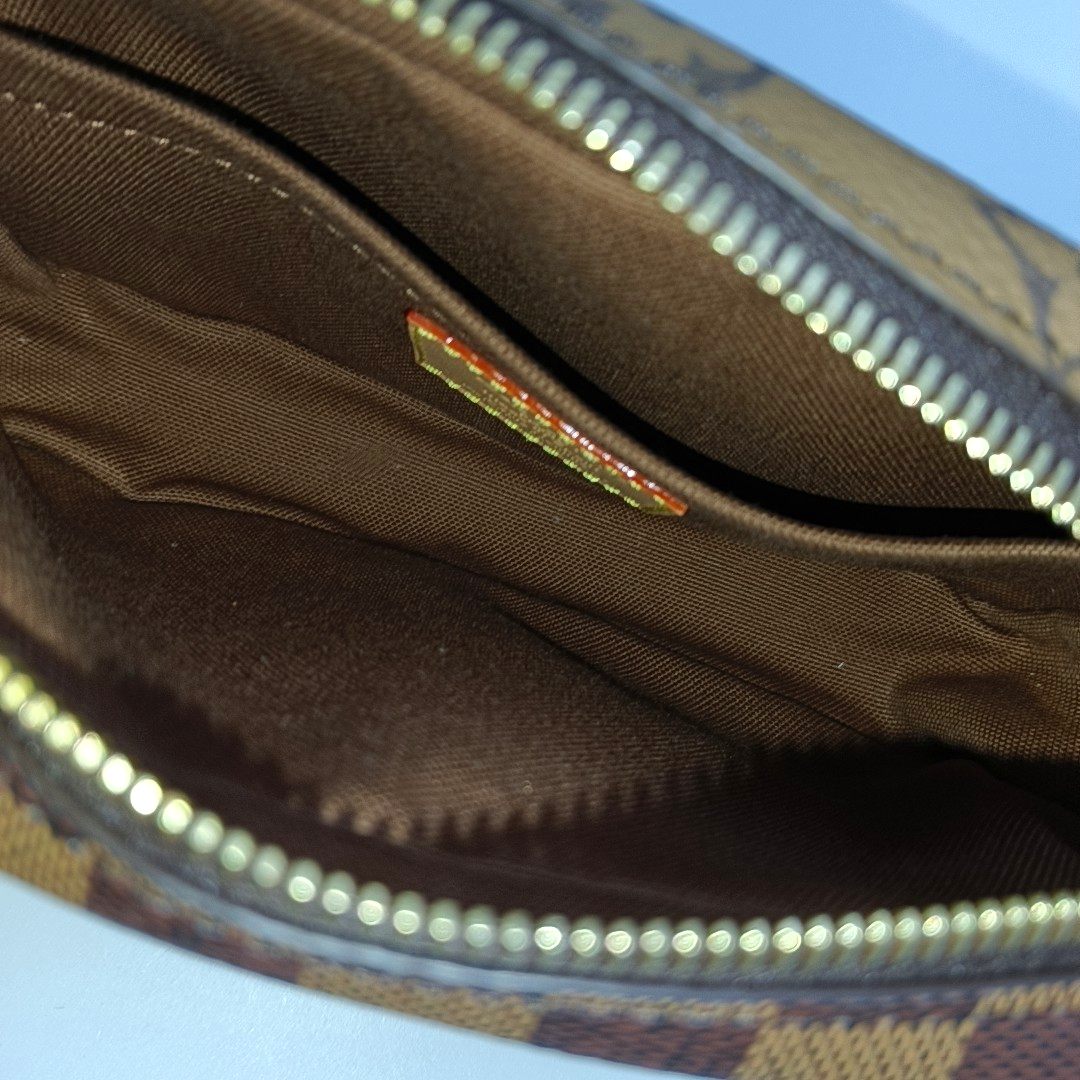LOUIS VUITTON MARLY DRAGONNE Dark Brown Coated Canvas Monogram Chessboard Crossbody Bag, Gold Hardware, Detachable Shoulder Strap, Accessories Included-(SKU)-964636872