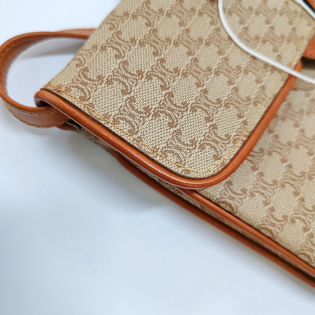 CELINE Brown Coated Canvas Single Shoulder Bag Crossbody Bag Golden hardware Removable shoulder strap-(SKU)-957821065