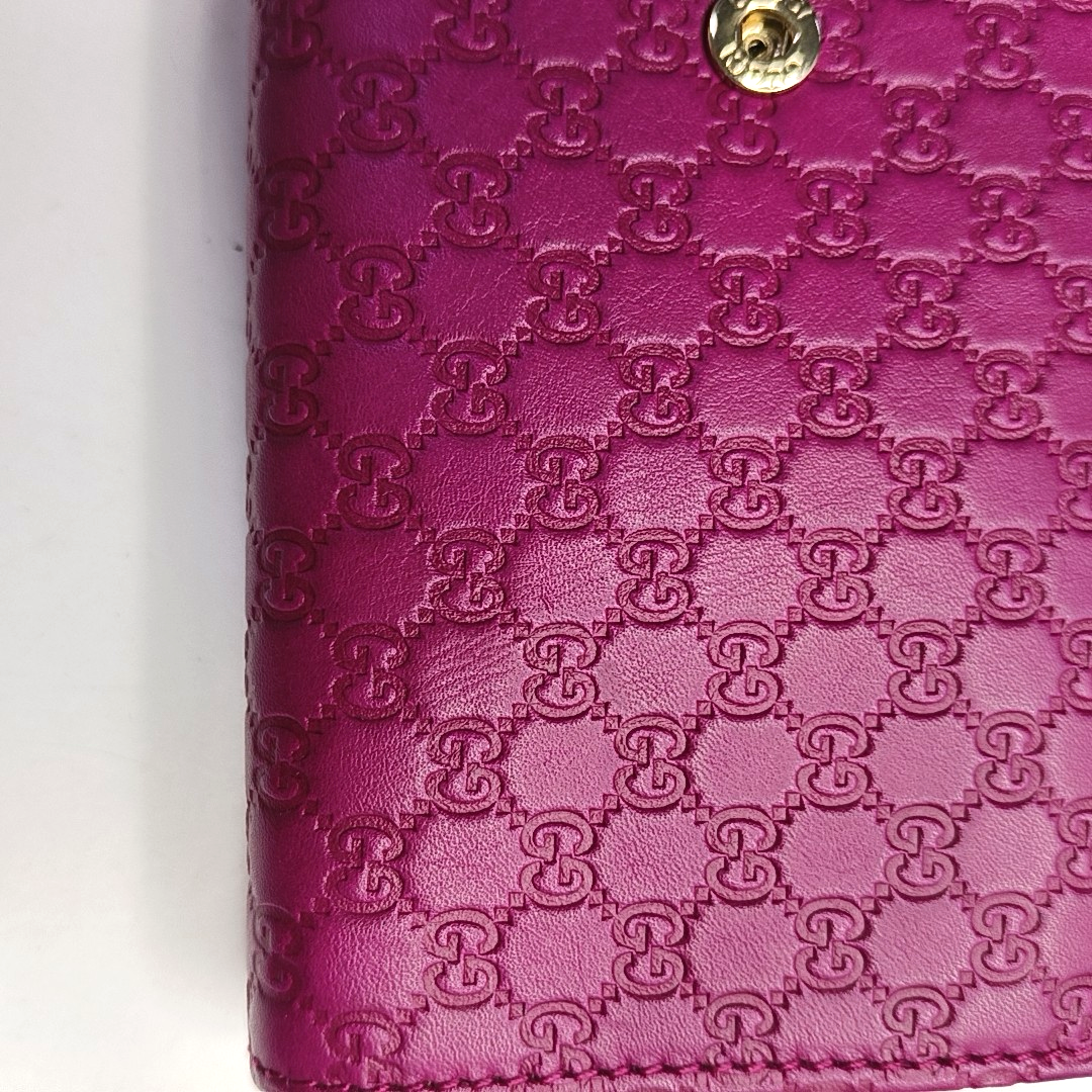 GUCCI Microguccissima Fuchsia Cowhide Monogram Wallet Golden hardware-(SKU)-957189181