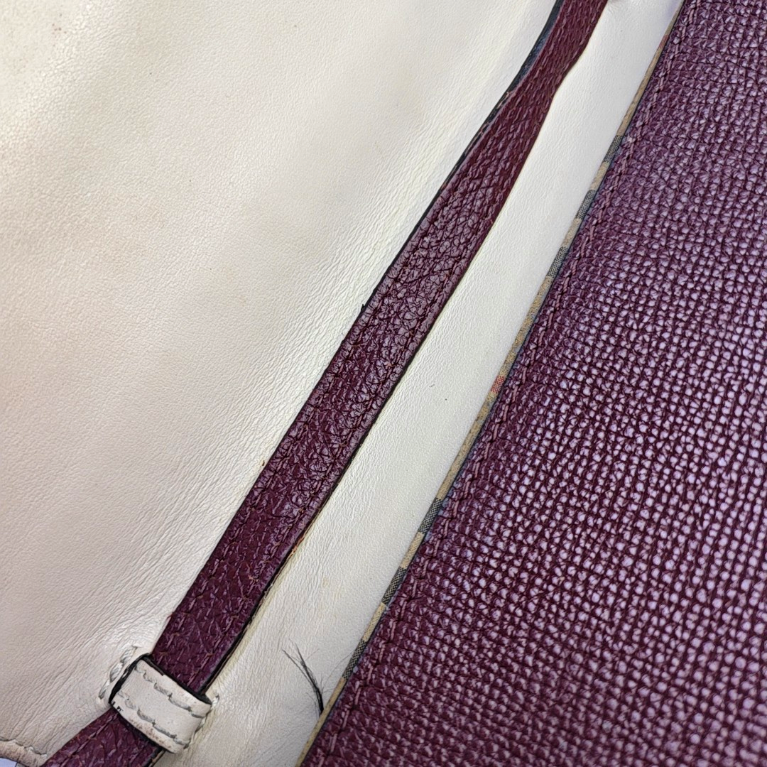 BURBERRY Macken Small size Burgundy Cowhide Single Shoulder Bag Crossbody Bag Silver Hardware Removable shoulder strap-(SKU)-947140810
