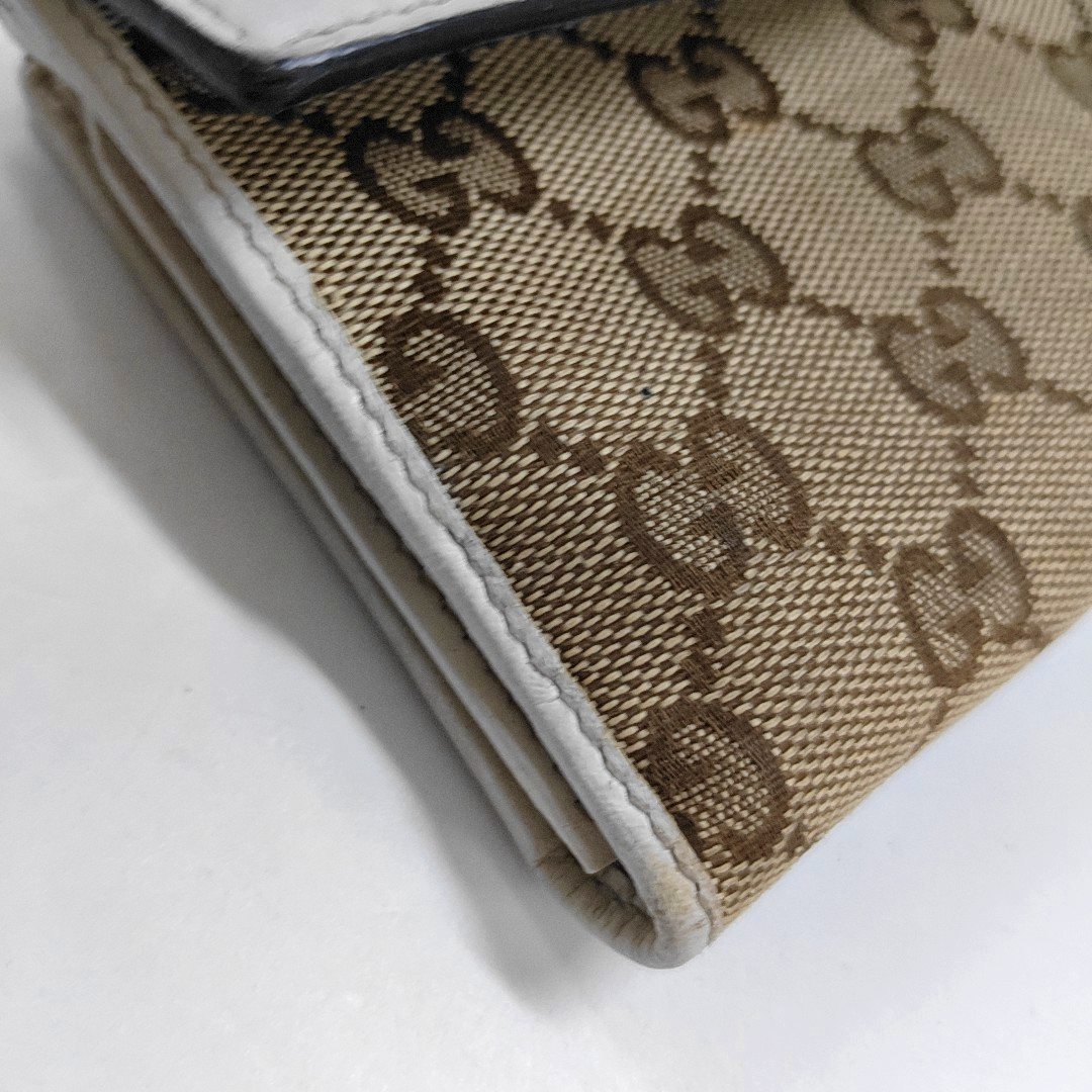 GUCCI Lovely Khaki Canvas Monogrammed Coin Purse Golden hardware-(SKU)-928591685