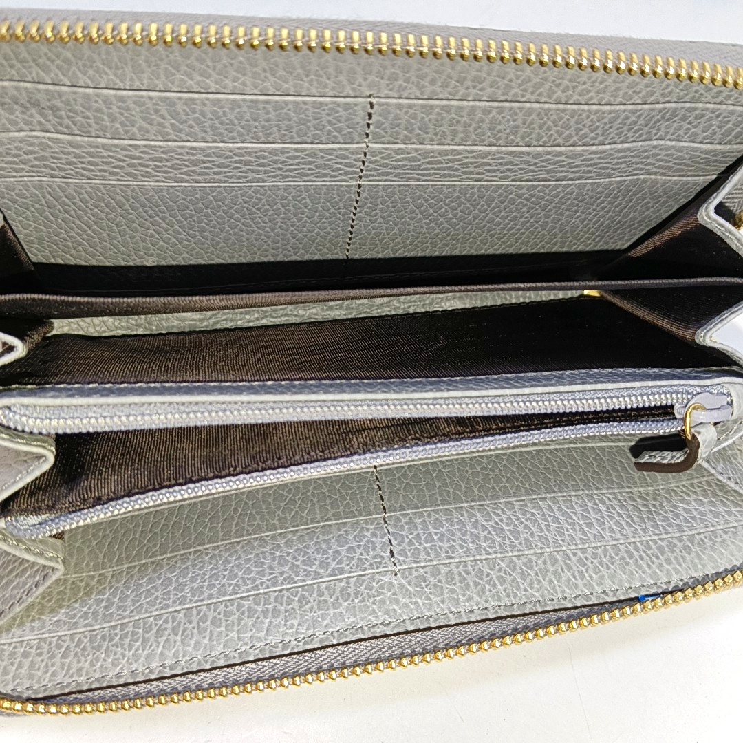 GUCCI GG Marmont Gray Cowhide Wallet Golden hardware-(SKU)-958273194