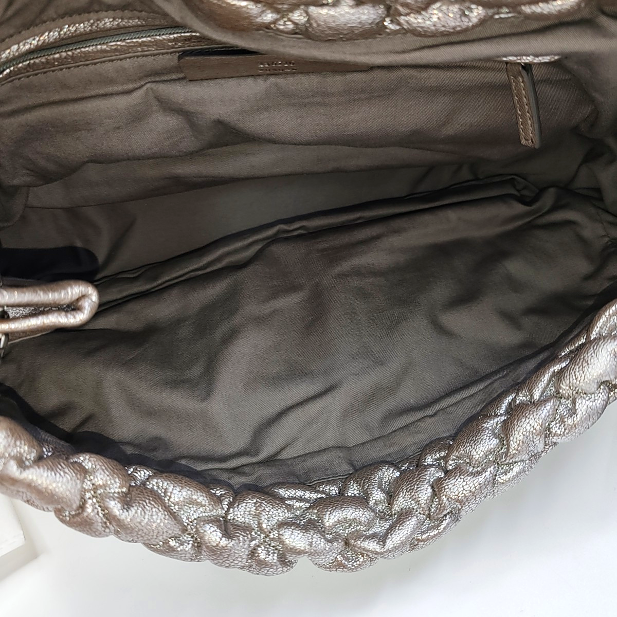 Alexander McQUEEN Silver Leather Quilted Single Shoulder Bag Tote Bag Silver Hardware-(SKU)-14444557