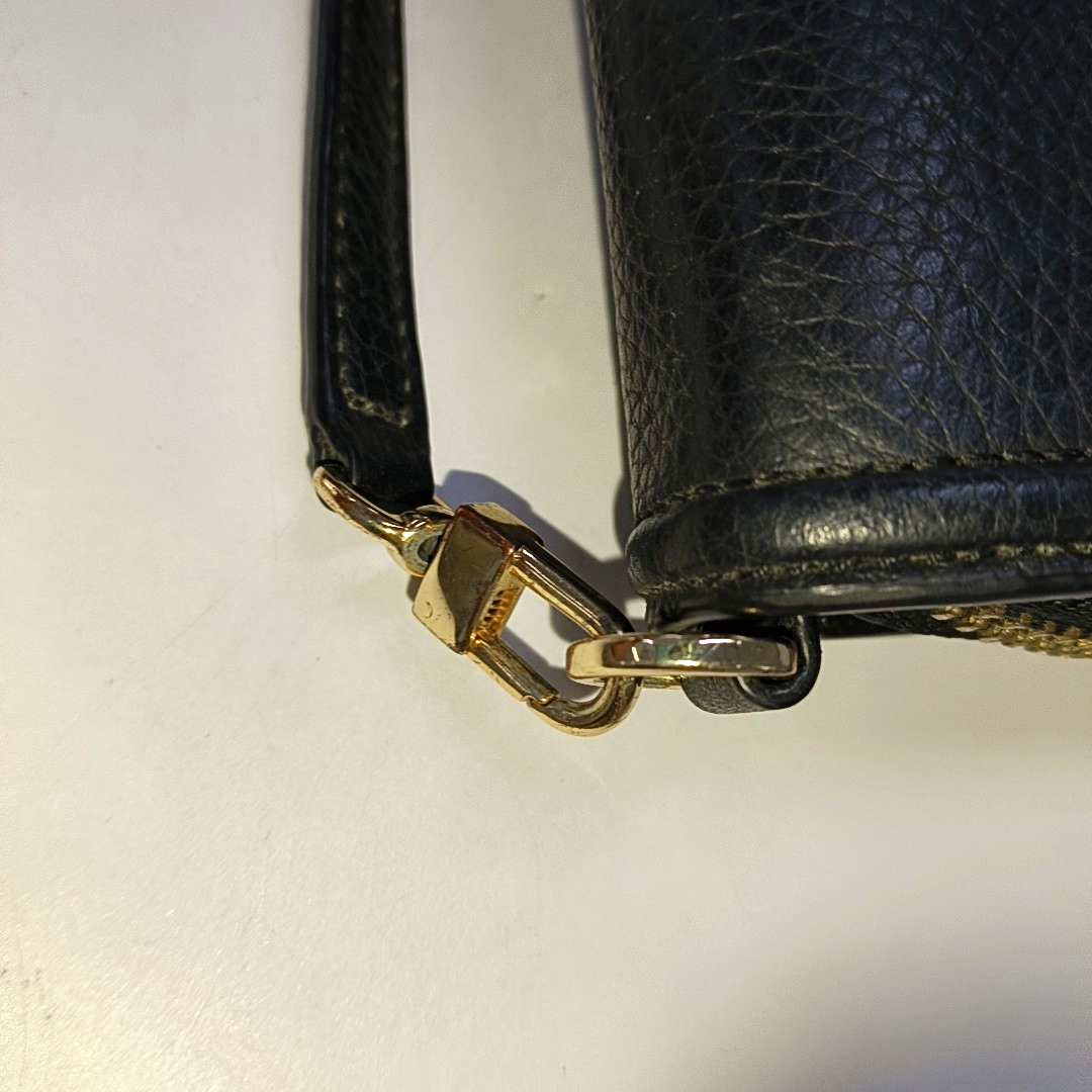 TORY BURCH Taylor Black leather crossbody bag handbag Golden hardware Removable shoulder strap-(SKU)-940194688