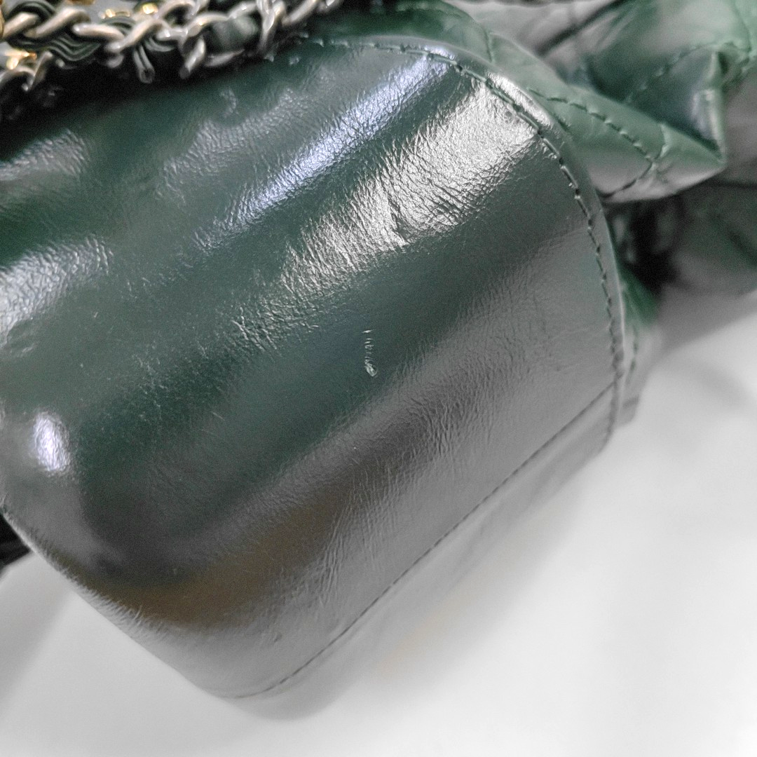 CHANEL GABRIELLE Medium Green Calfskin Quilted Pattern Gabby Bag Crossbody Shoulder Bag Sling Bag Gold Silver Ruthenium Hardware 24 Clasp Removable Strap-(SKU)-957831399