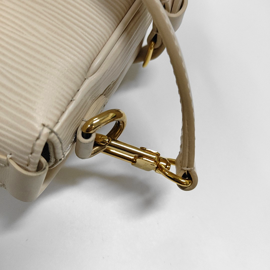 LOUIS VUITTON SAUMUR Small Beige EPI Leather Water Ripple Gemini Crossbody Bag Shoulder Bag Tote Bag Adjustable Strap Golden Hardware 2 Removable Shoulder Straps-(SKU)-961615431