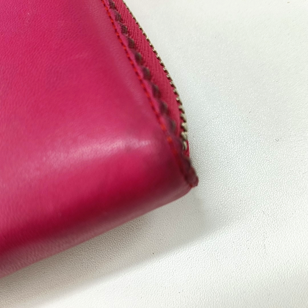 LOEWE Fuchsia cowhide tassel wallet Silver Hardware-(SKU)-13122105