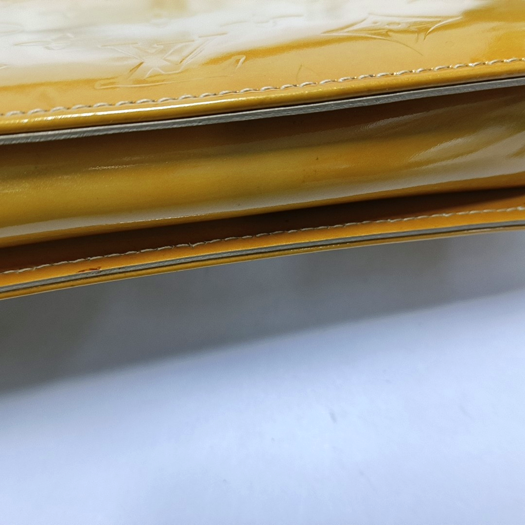 LOUIS VUITTON LEXINGTON Yellow Patent Leather Monogrammed Clutch Golden hardware Vintage model-(SKU)-948034395