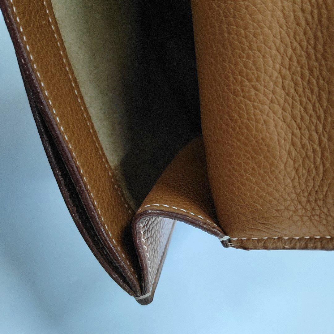 HERMÈS Sac A Depeches 27 Gold Brown Clemence Leather Handbag Silver Hardware K Engraved-(SKU)-965014761