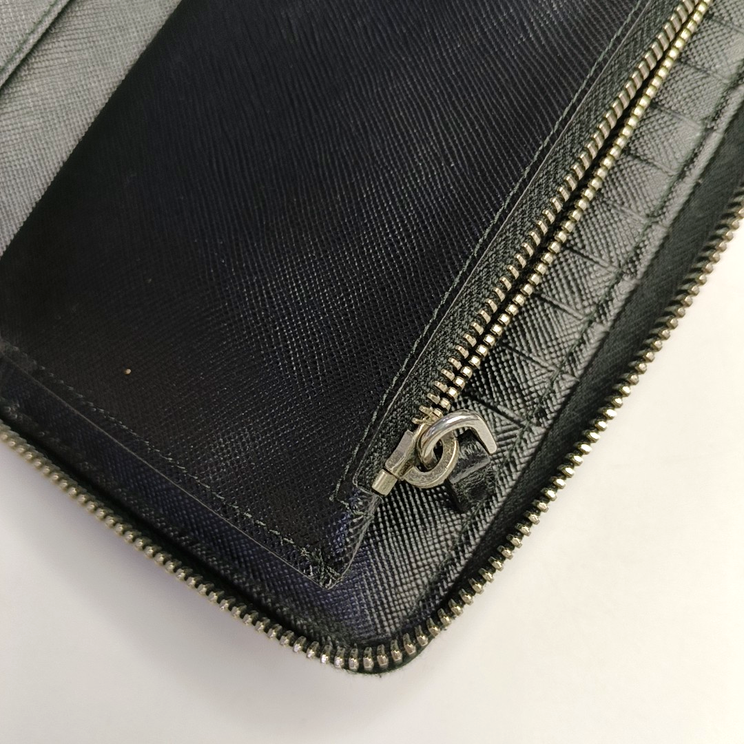 PRADA Red Leather Embossed Wallet Silver Hardware-(SKU)-942851386
