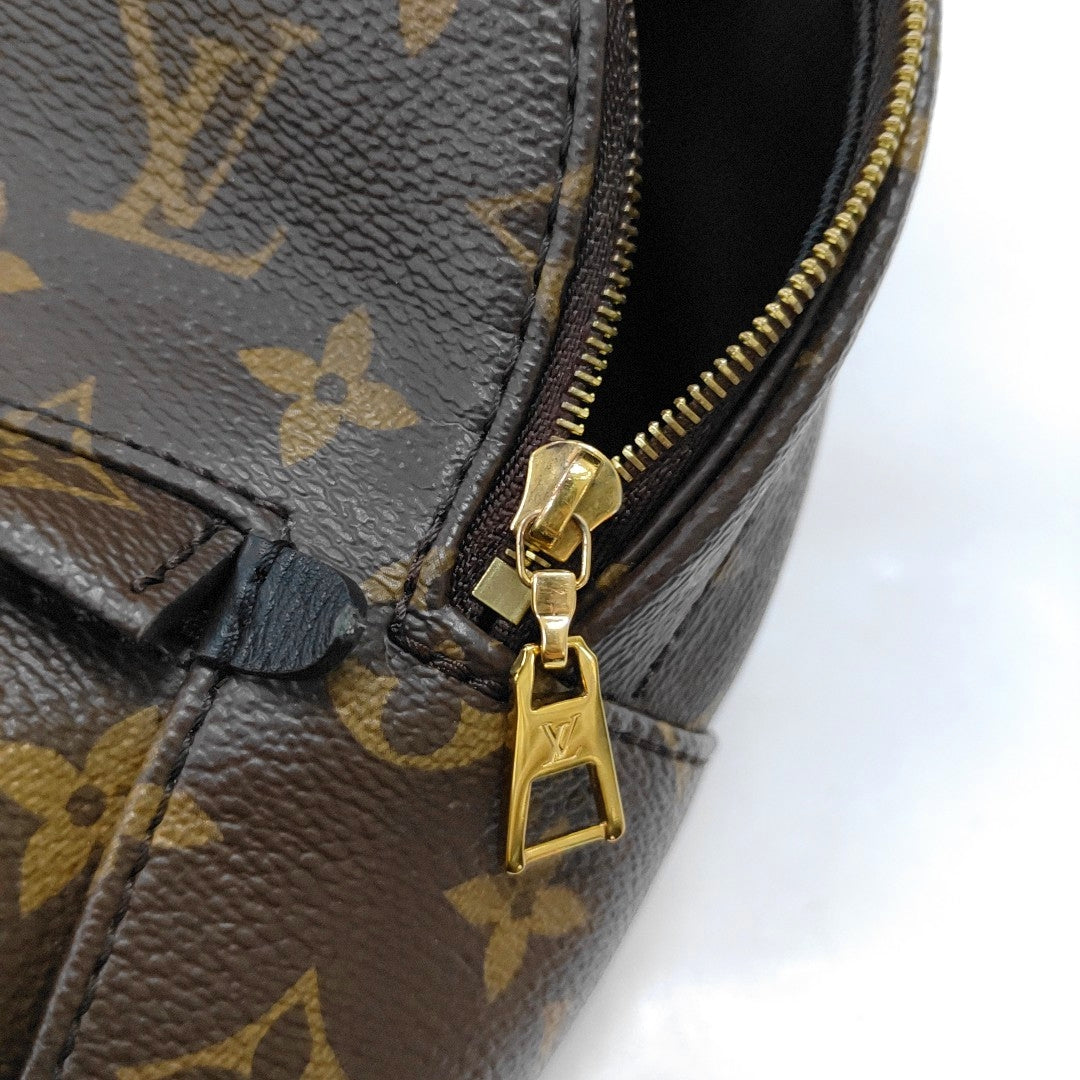 LOUIS VUITTON PALM SPRINGS Mini Brown Coated Canvas Monogram Backpack, Handbag, Crossbody Bag, Gold Hardware, 2 Detachable Shoulder Straps-(SKU)-969911480