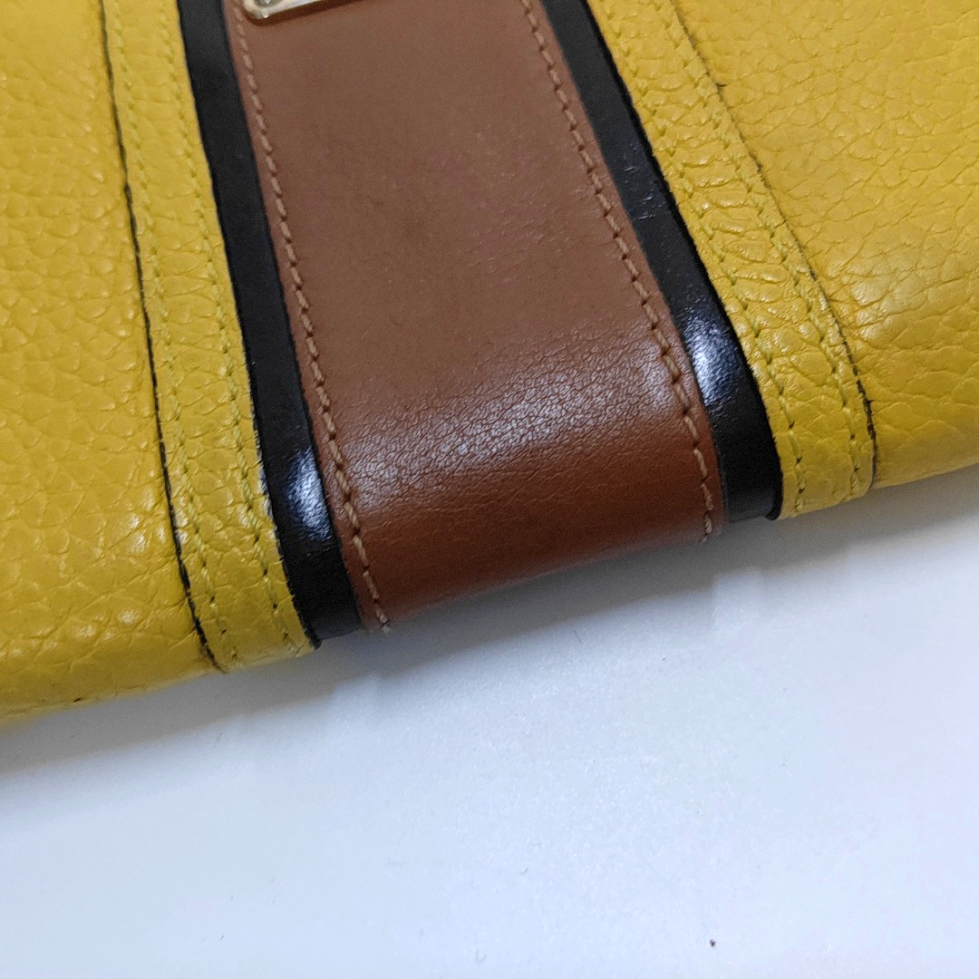 BURBERRY Yellow Cowhide Wallet Golden hardware-(SKU)-954324318