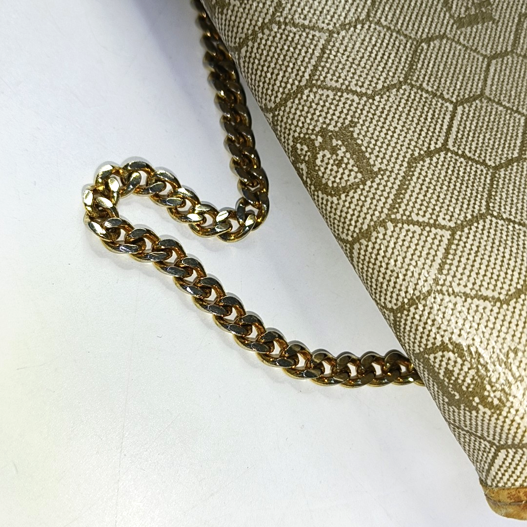 DIOR Khaki Coated Canvas Monogram Printed Shoulder Bag Golden hardware-(SKU)-957692854