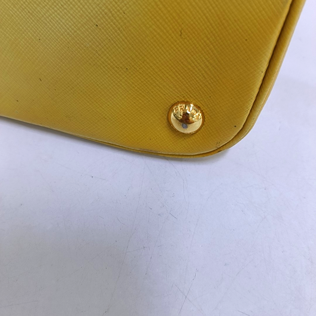 PRADA Promenade Yellow Cowhide Logo Monogram Crossbody Tote Bag Golden hardware Removable shoulder strap-(SKU)-959047479