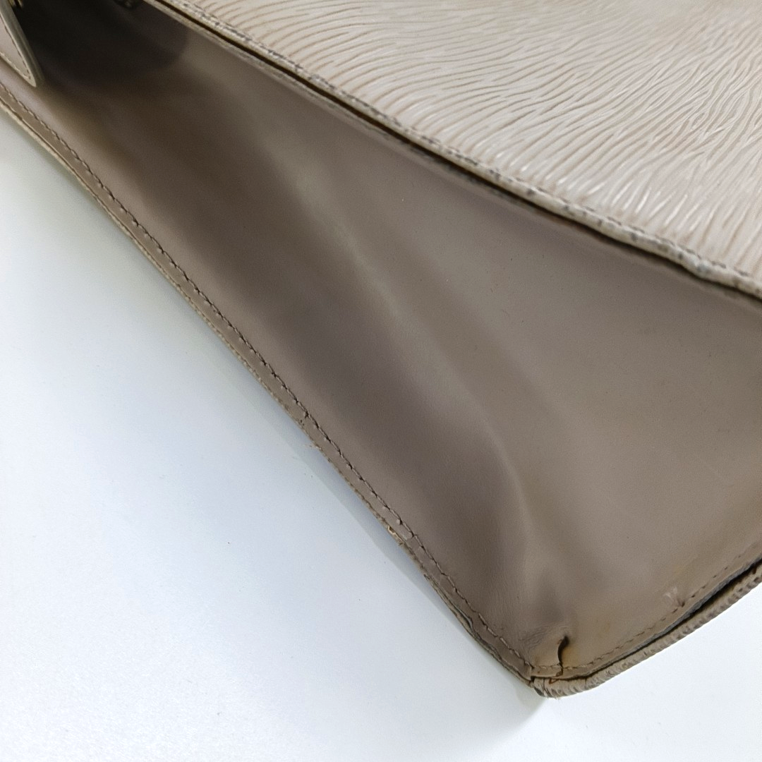 LOUIS VUITTON VINTAGE CROISETTE Large size 粉紫色EPI牛皮水波纹Shoulder Bag Handbag Silver Hardware-(SKU)-953507402
