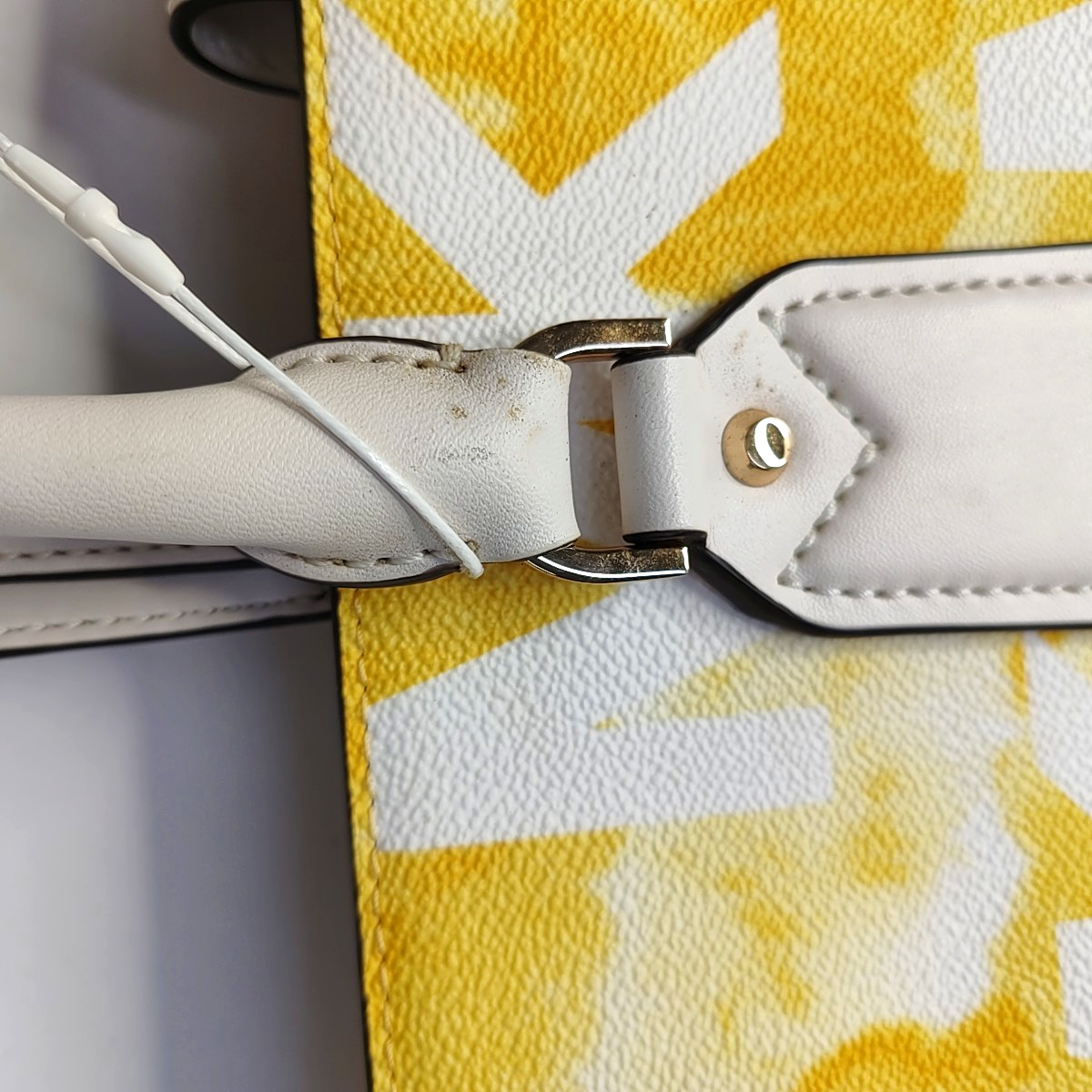 MICHAEL KORS Mercer Yellow Coated Canvas Monogrammed Single Shoulder Bag Handbag Golden hardware-(SKU)-937777221