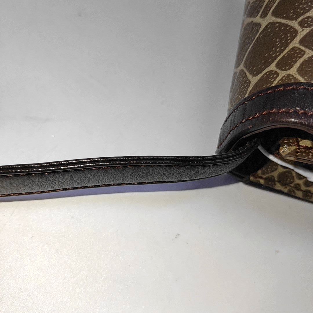 NINA RICCI Khaki Coated Fabric Monogram Single Shoulder Bag Handbag Golden hardware Removable shoulder strap-(SKU)-935601864
