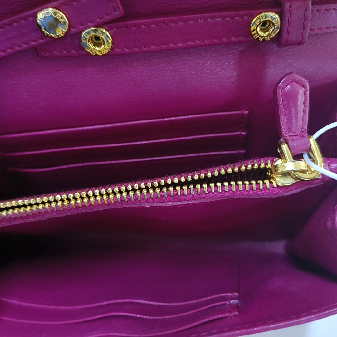 PRADA Pink Nylon Quilted Crossbody Shoulder Bag Handbag Clutch Golden hardware Removable shoulder strap-(SKU)-959993343