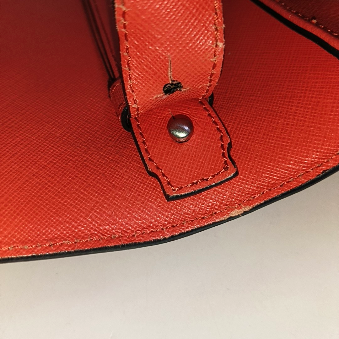 MCM ELDA Red Cowhide Embossed Single Shoulder Bag Silver Hardware Removable shoulder strap-(SKU)-13990145