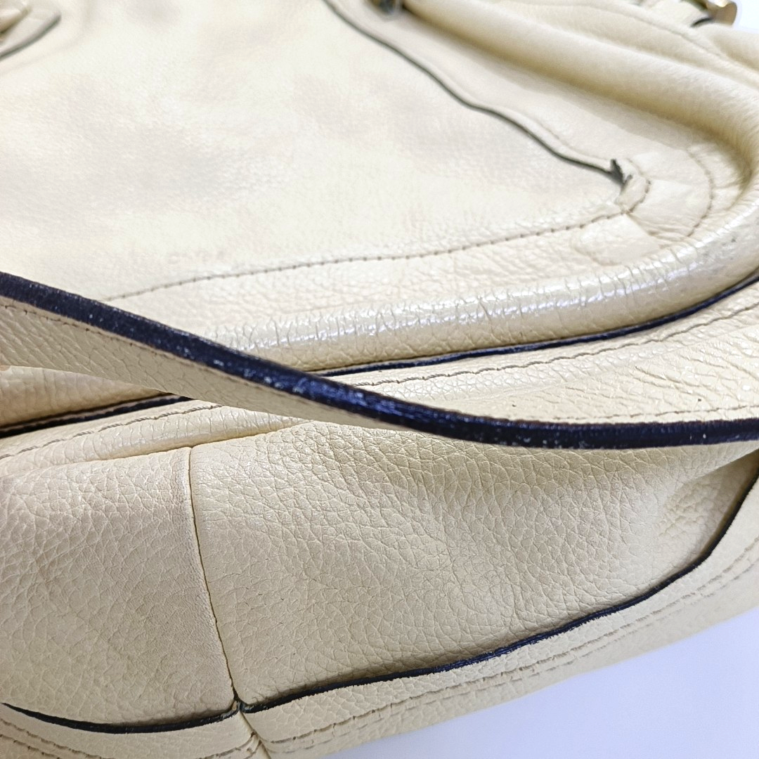 Chloé Paraty Medium size Beige Leather Single Shoulder Bag Golden hardware Removable shoulder strap-(SKU)-960652905