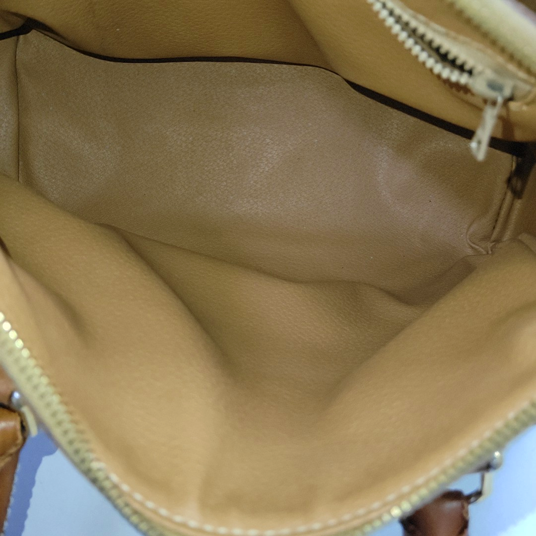 CELINE MACADAM Brown Coated Canvas Triumph Tote Bag Golden hardware-(SKU)-935552014