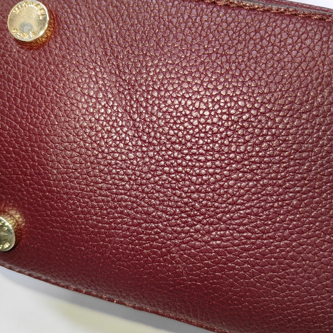 MICHAEL KORS Mercer Burgundy Cowhide Studs Handbag Single Shoulder Bag Crossbody Bag Golden hardware-(SKU)-14232692