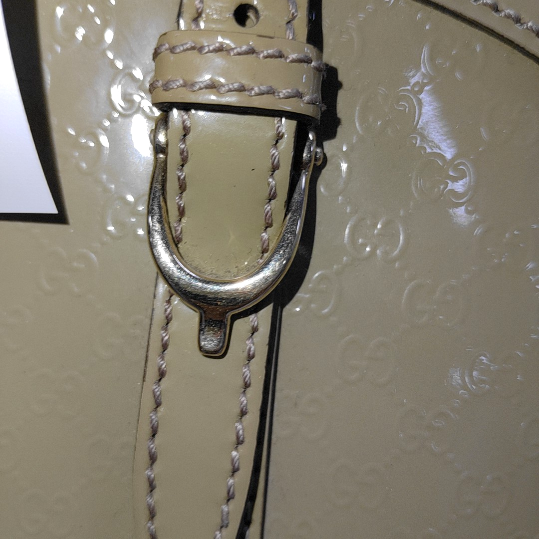 GUCCI Ligne Shima Mustard Yellow Patent Leather Single Shoulder Bag Crossbody Handbag Golden hardware Removable shoulder strap-(SKU)-13486443