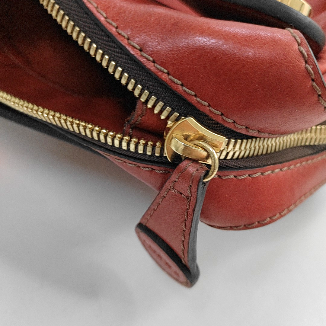 LOEWE Red Cowhide Tote Bag Golden hardware-(SKU)-957327869