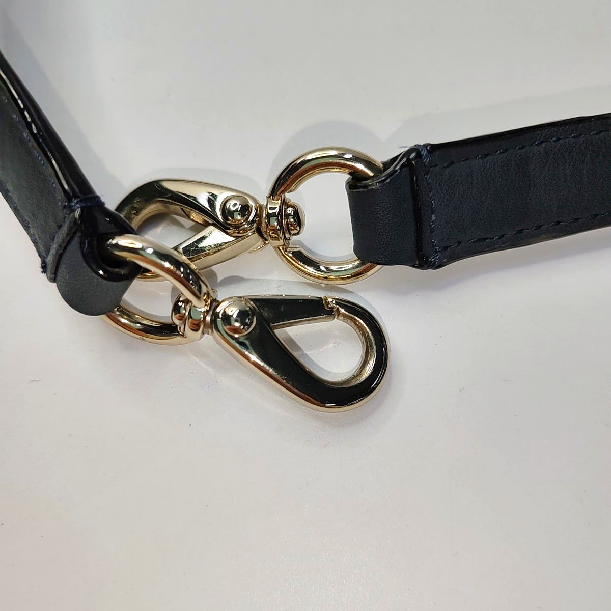 Kate Spade Tote bag Dark blue leather cutout single shoulder bag Golden hardware Removable shoulder strap-(SKU)-936488980