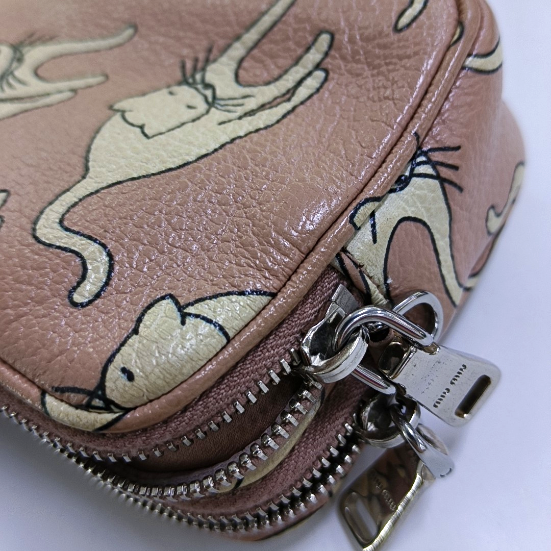 Miu Miu Brown cowhide printed crossbody bag Silver Hardware Removable shoulder strap-(SKU)-960070043