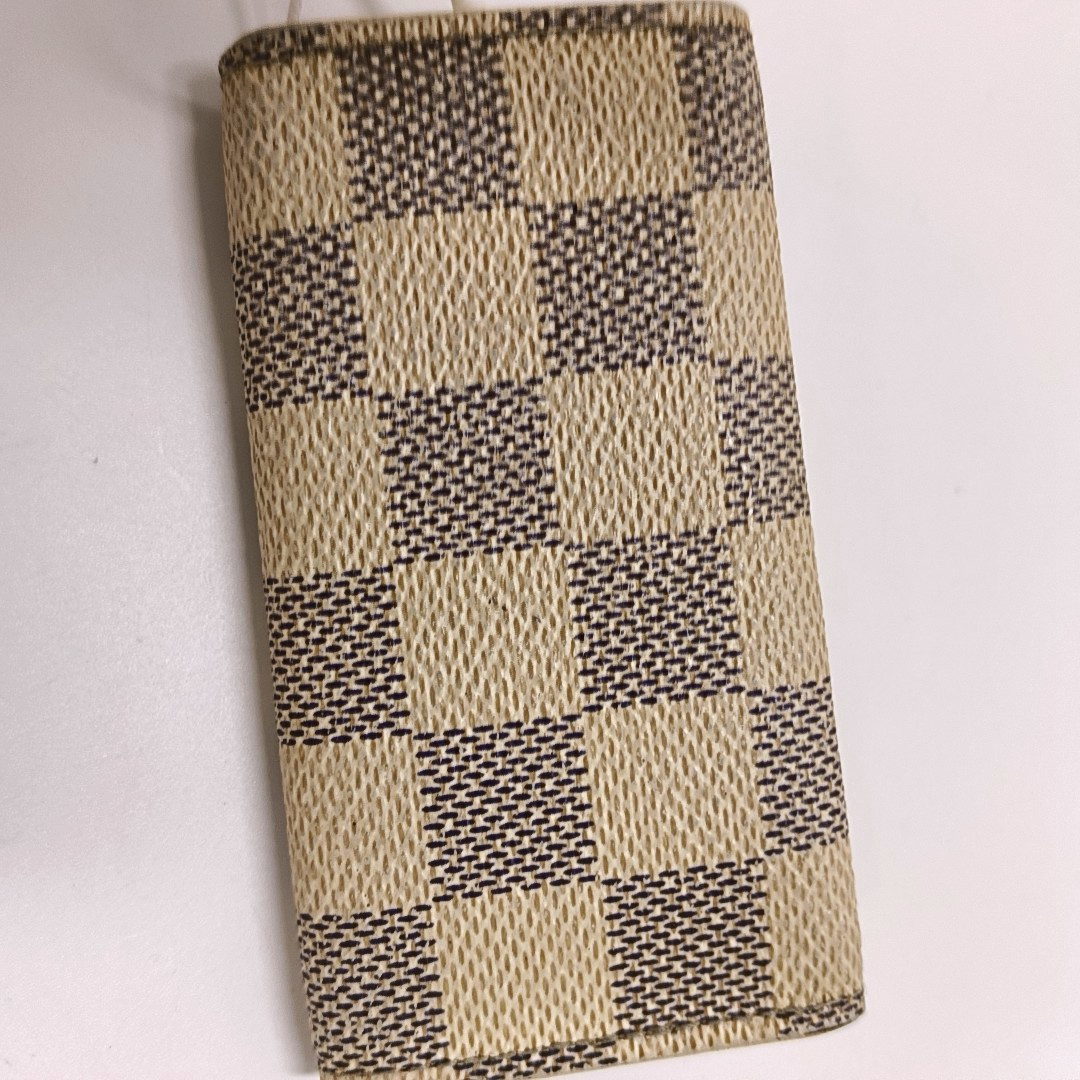 LOUIS VUITTON White Coated Canvas Checkerboard Key Case Golden hardware-(SKU)-955829929