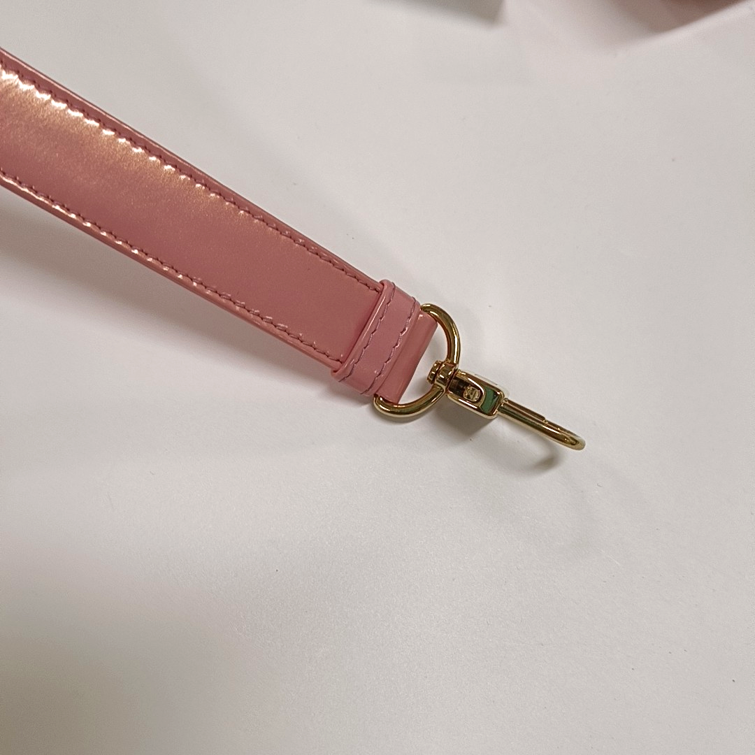 DIOR Lady D-Joy Small Pink Patent Leather Quilted Cannage Five-Panel Shoulder Bag with Detachable Strap, Gold Hardware-(SKU)-955755795
