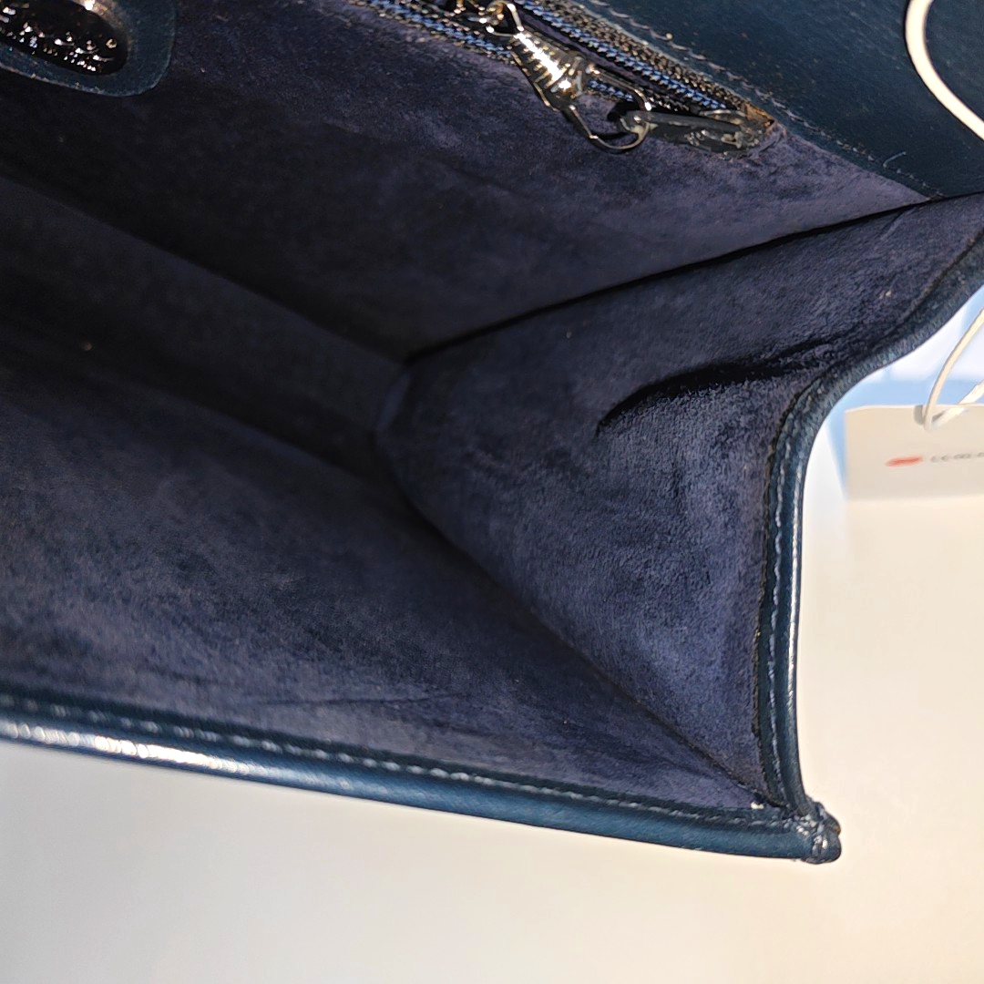 GUCCI Dark blue cowhide shoulder bag Silver Hardware-(SKU)-933996444