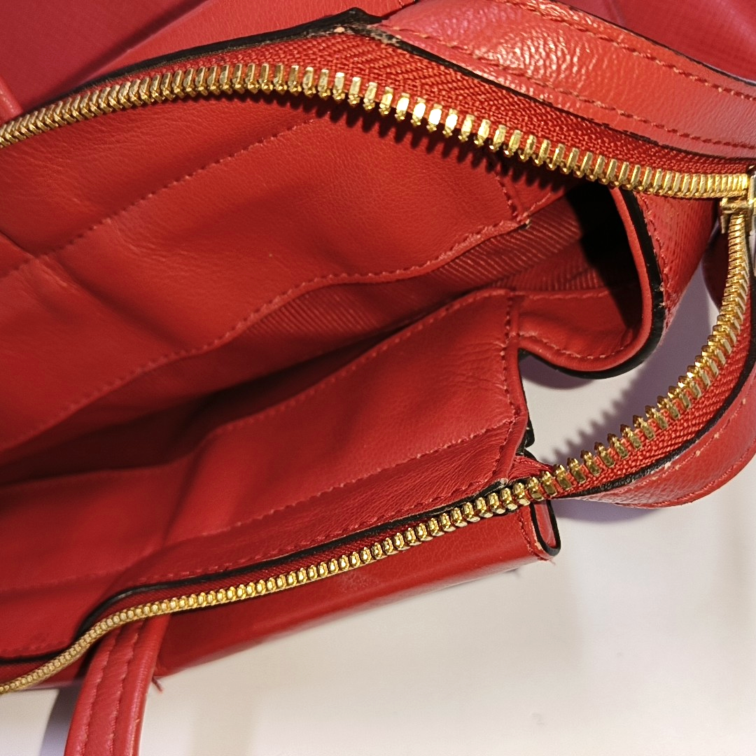 FURLA Tote bag Red Leather Crossbody Bag Handbag Single Shoulder Bag Golden hardware Removable shoulder strap-(SKU)-940601007