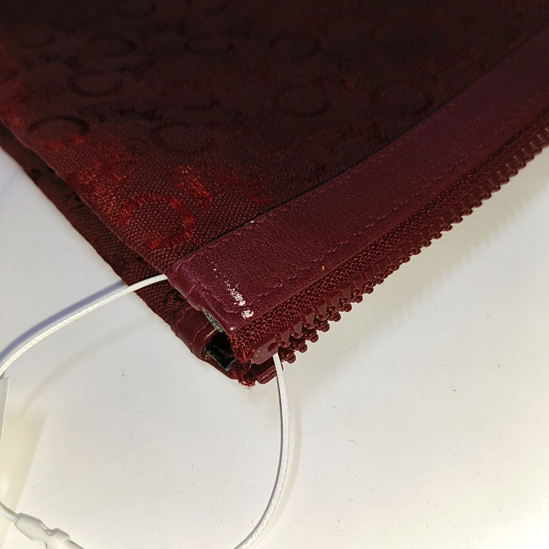 CELINE Red Fabric Jacquard Handbag Silver Hardware-(SKU)-942434157