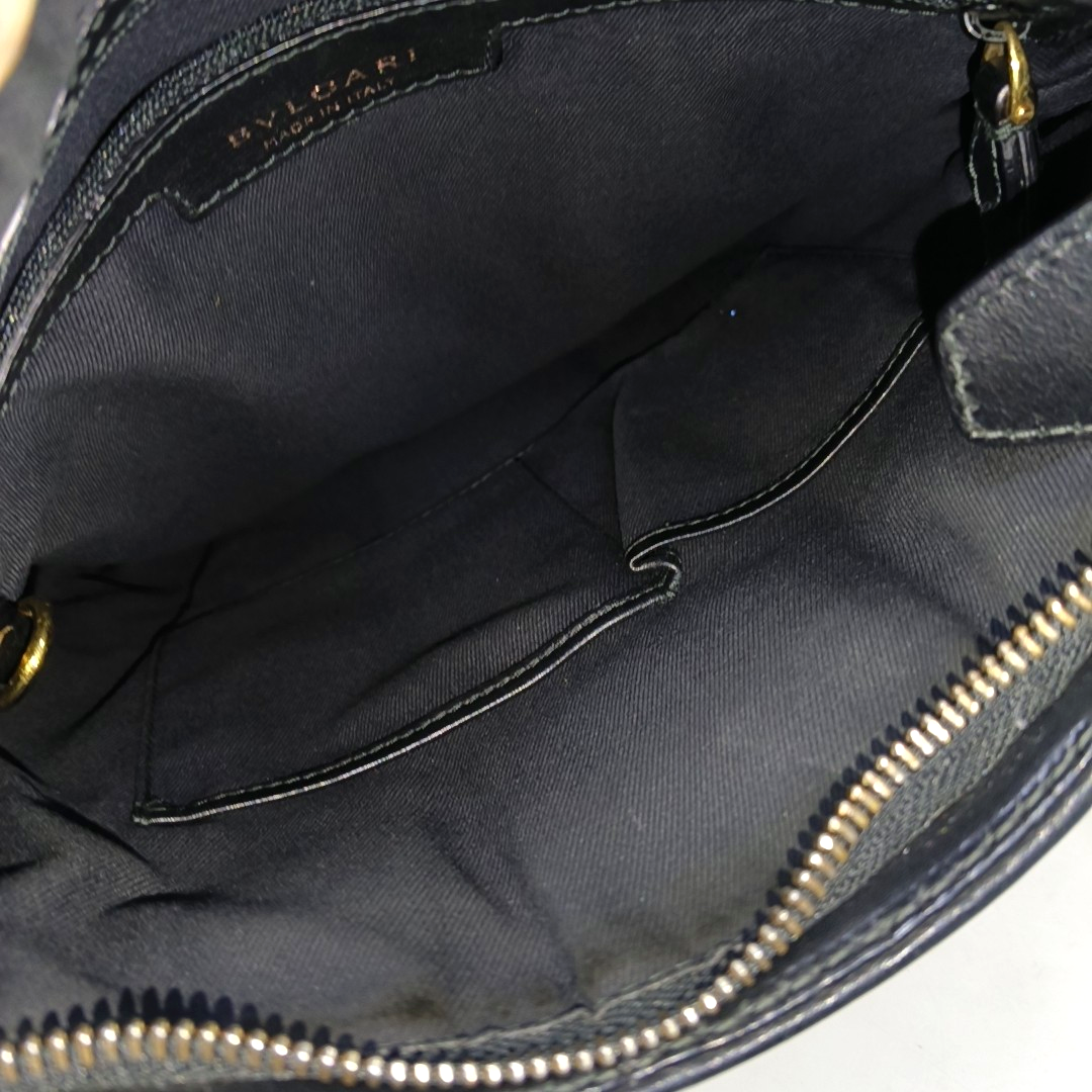 BVLGARI Black Leather Crossbody Bag Single Shoulder Bag Golden hardware Removable shoulder strap-(SKU)-929674210