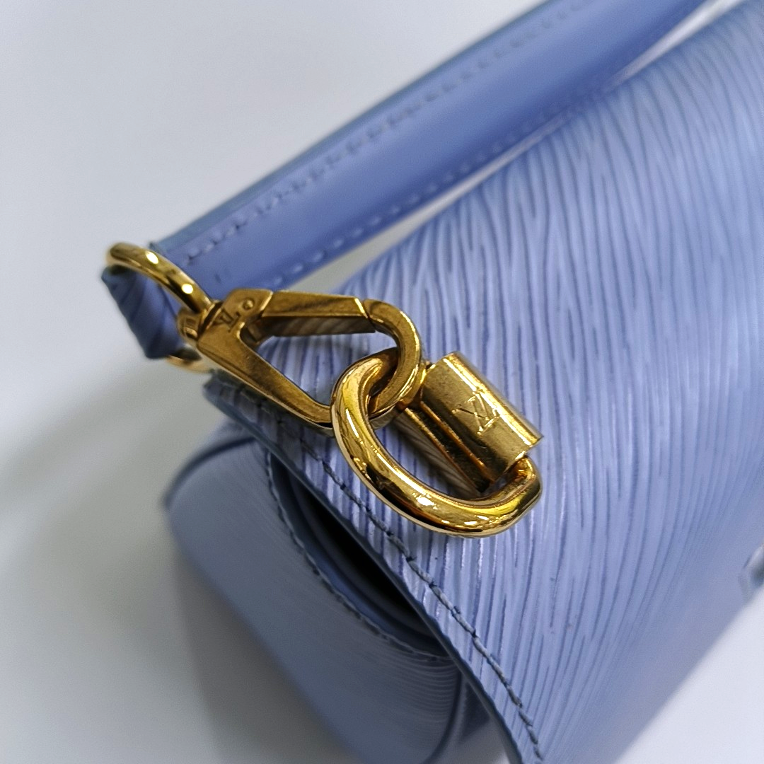 LOUIS VUITTON TWIST Small Blue EPI Leather Wave Crossbody Shoulder Bag with Gold Hardware and 2 Removable Shoulder Straps-(SKU)-964122708