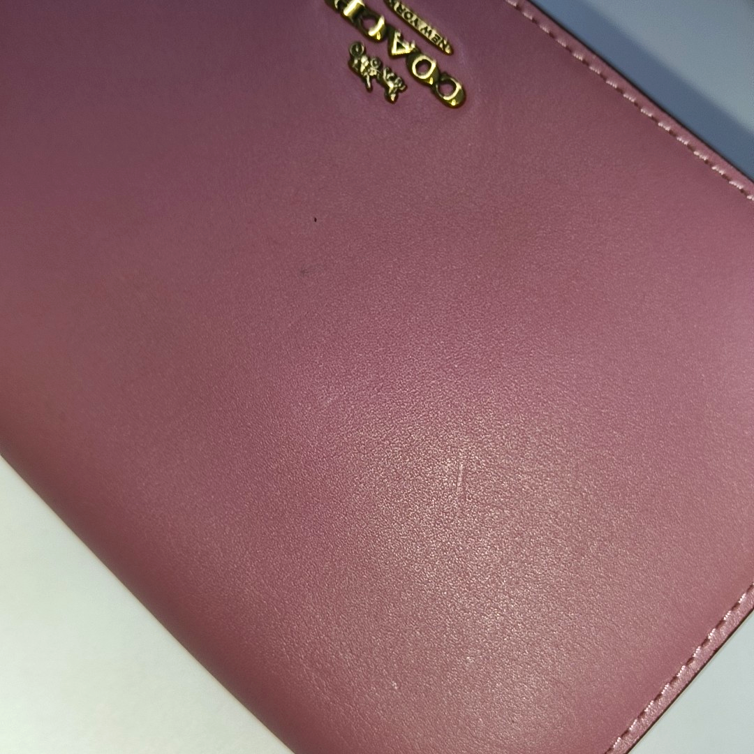COACH CALLIE Small size Fuchsia Leather Carriage Single Shoulder Bag with Sling Golden hardware Removable shoulder strap-(SKU)-938185737