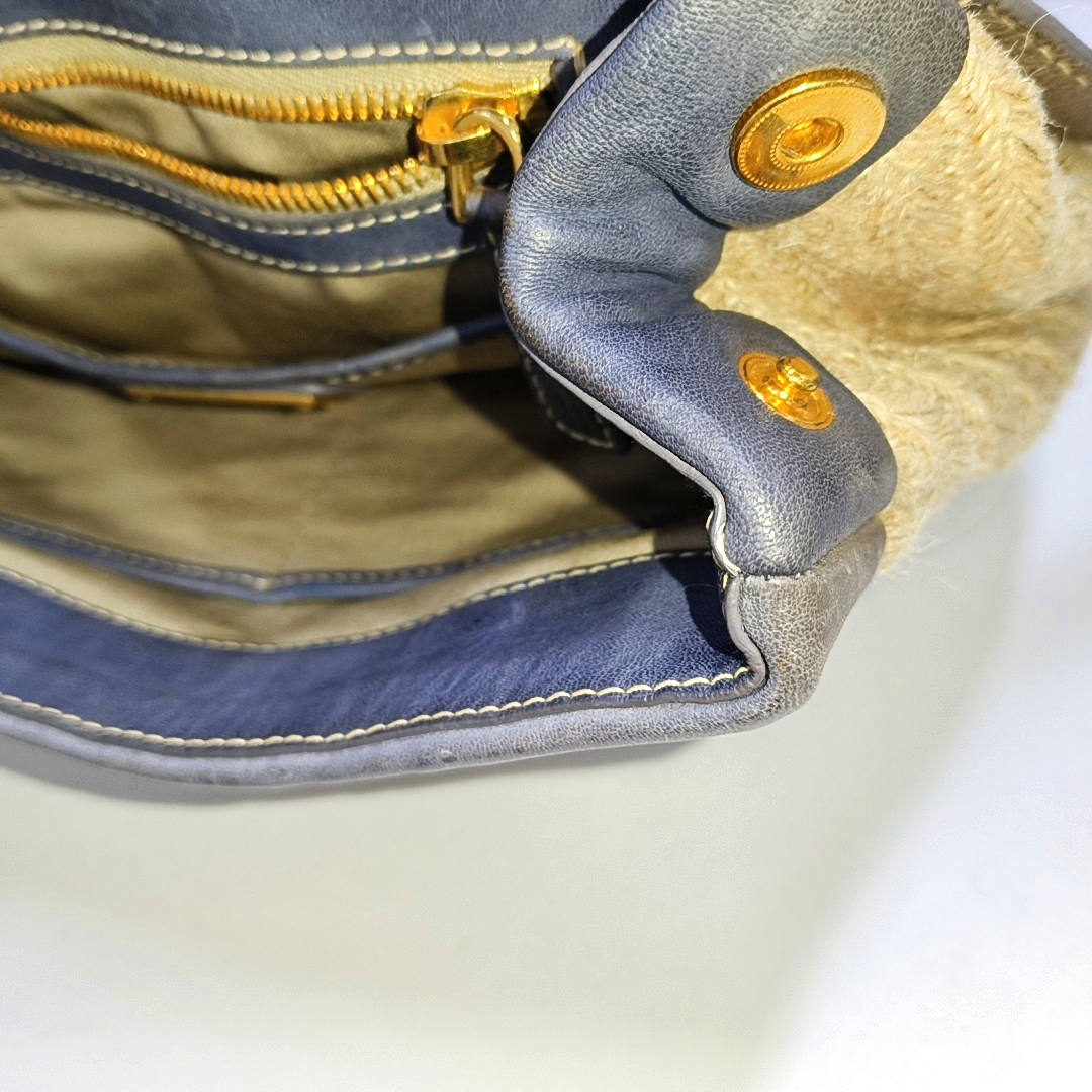 Miu Miu Beige Fabric Crossbody Single Shoulder Bag Golden hardware Removable shoulder strap-(SKU)-951232002