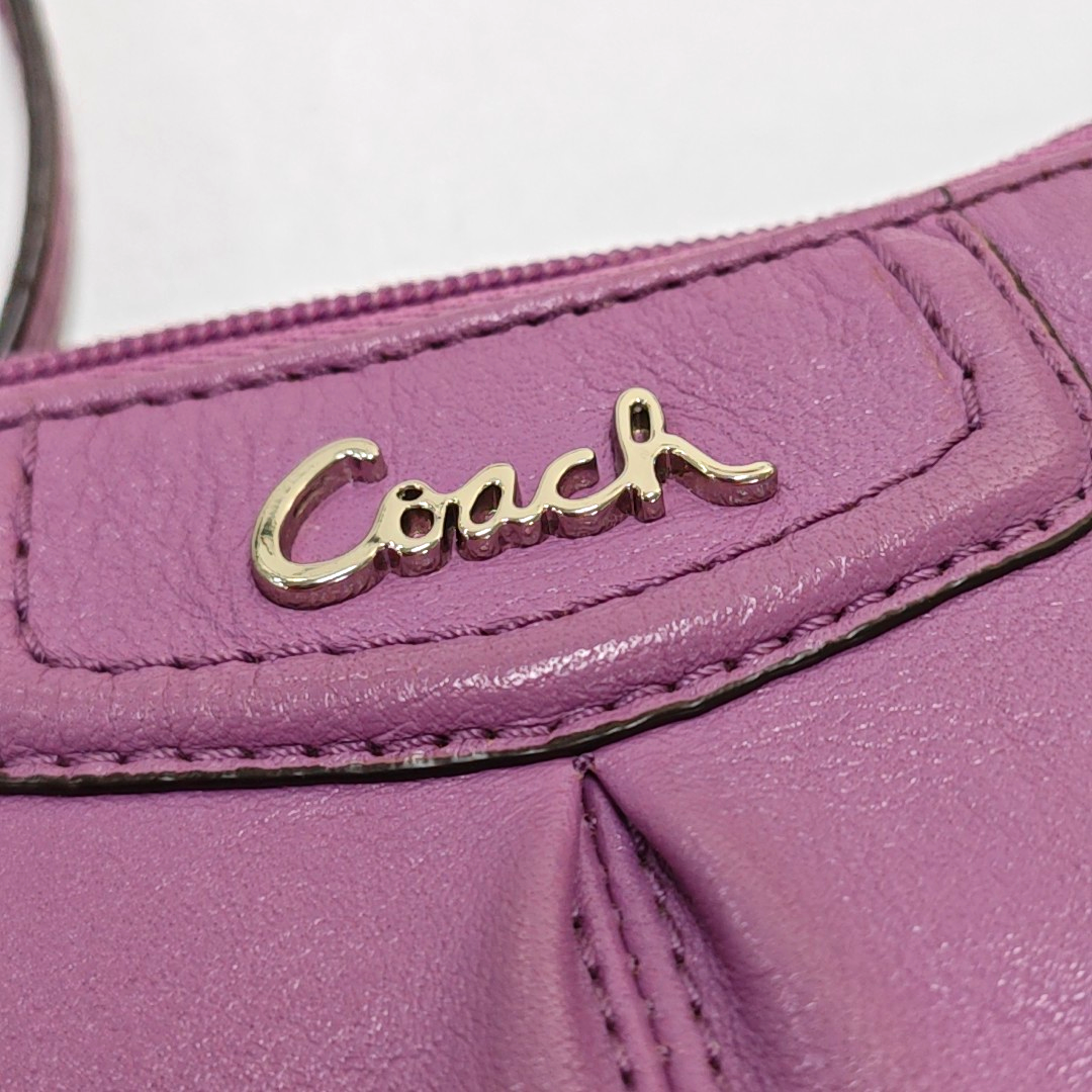 COACH Purple Leather Shoulder Bag Silver Hardware Vintage model-(SKU)-939951061