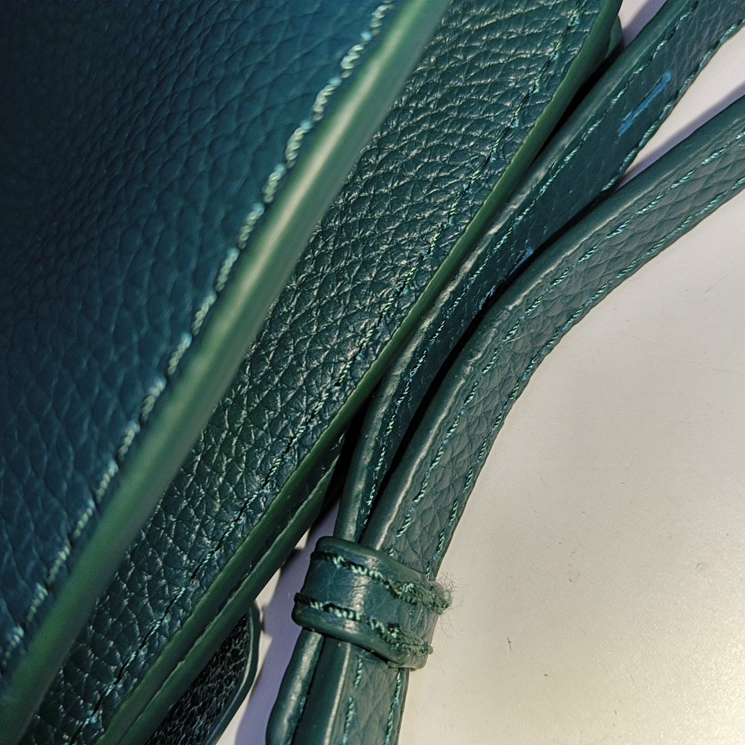 Botkier Dark Green Leather Single Shoulder Bag Handbag Crossbody Silver Hardware shoulder straps-(SKU)-942034338