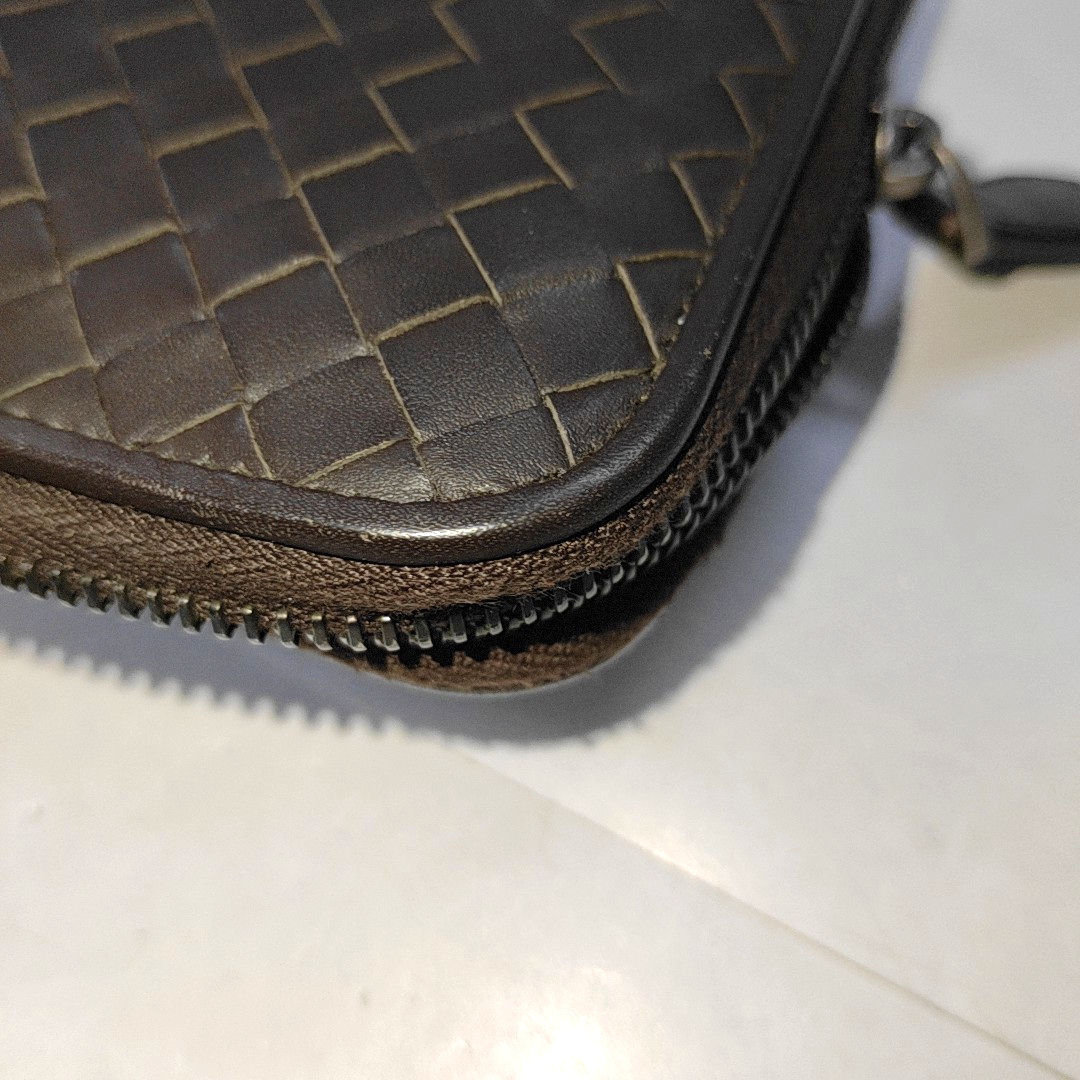 BOTTEGA VENETA Dark Brown Leather Woven Tote Bag Black hardware-(SKU)-14425170